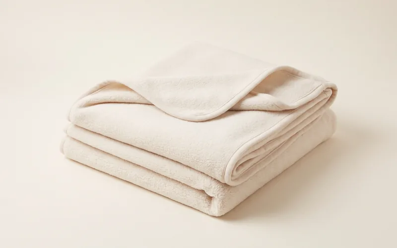 Couverture polaire pour chat, vu de trois quarts, sans marque ni modele.